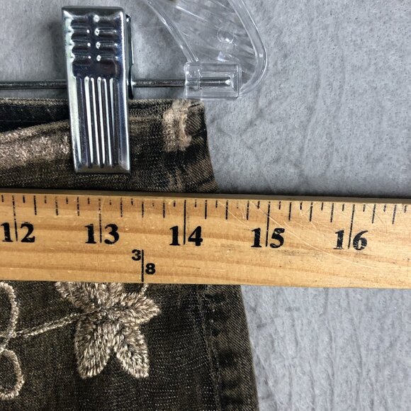 Y2K Vena Jeans Womens 4 Gray All Over Embroidery Boho Retro 70s Artsy - Picture 4 of 16